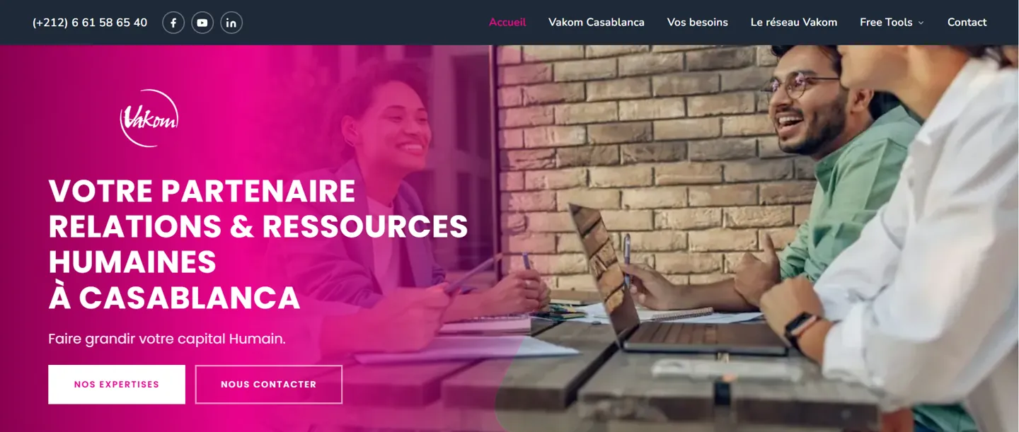 Vakom Casablanca, page d'accueil